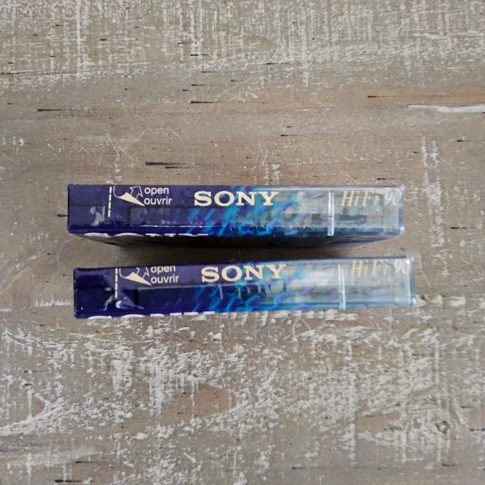 Sony‎ HiFi 90 Normal Bias Type I Blank Cassette Tapes Lot of 2 Sealed VTG